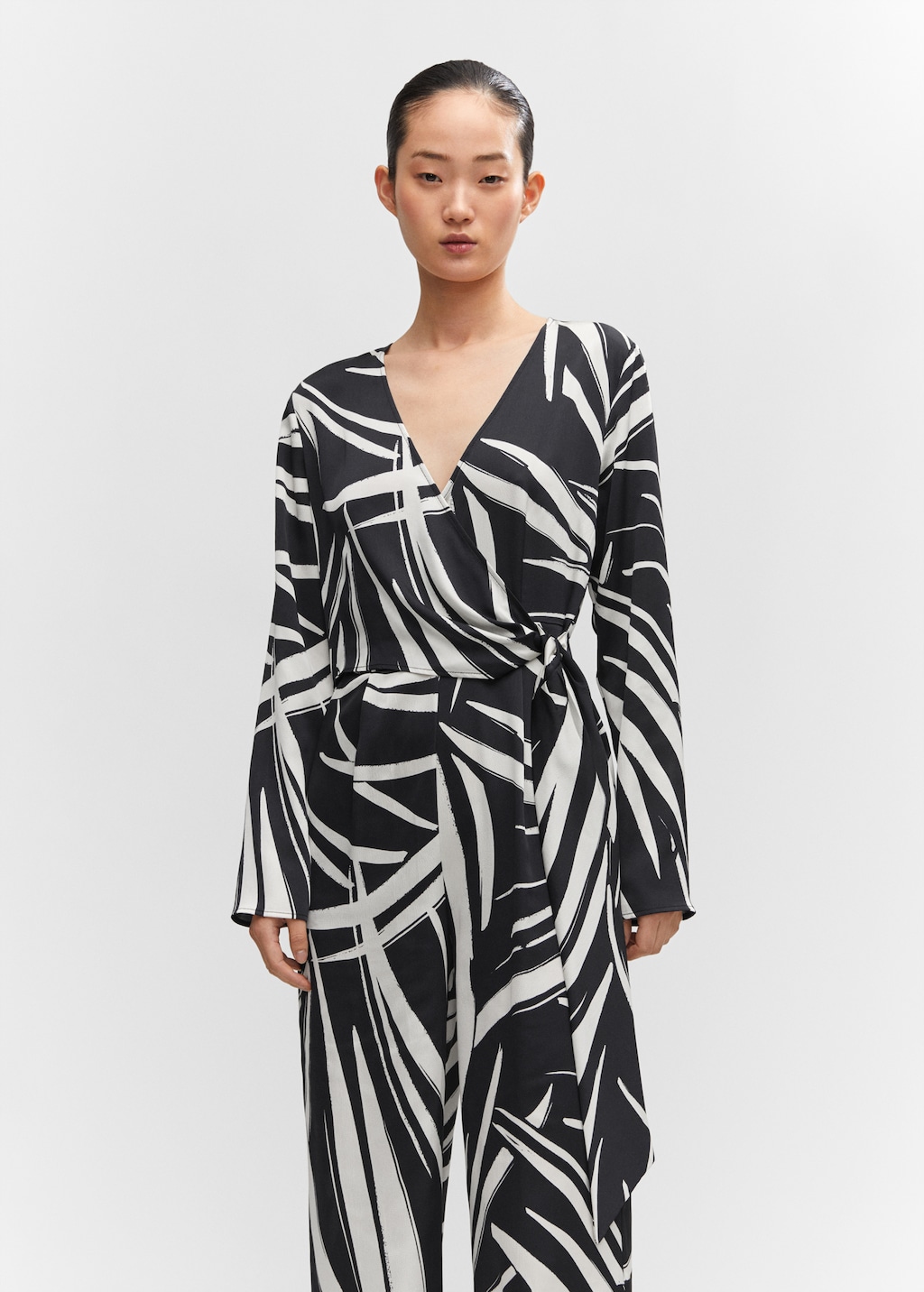 Gekruiste jumpsuit met print - Middenvlak