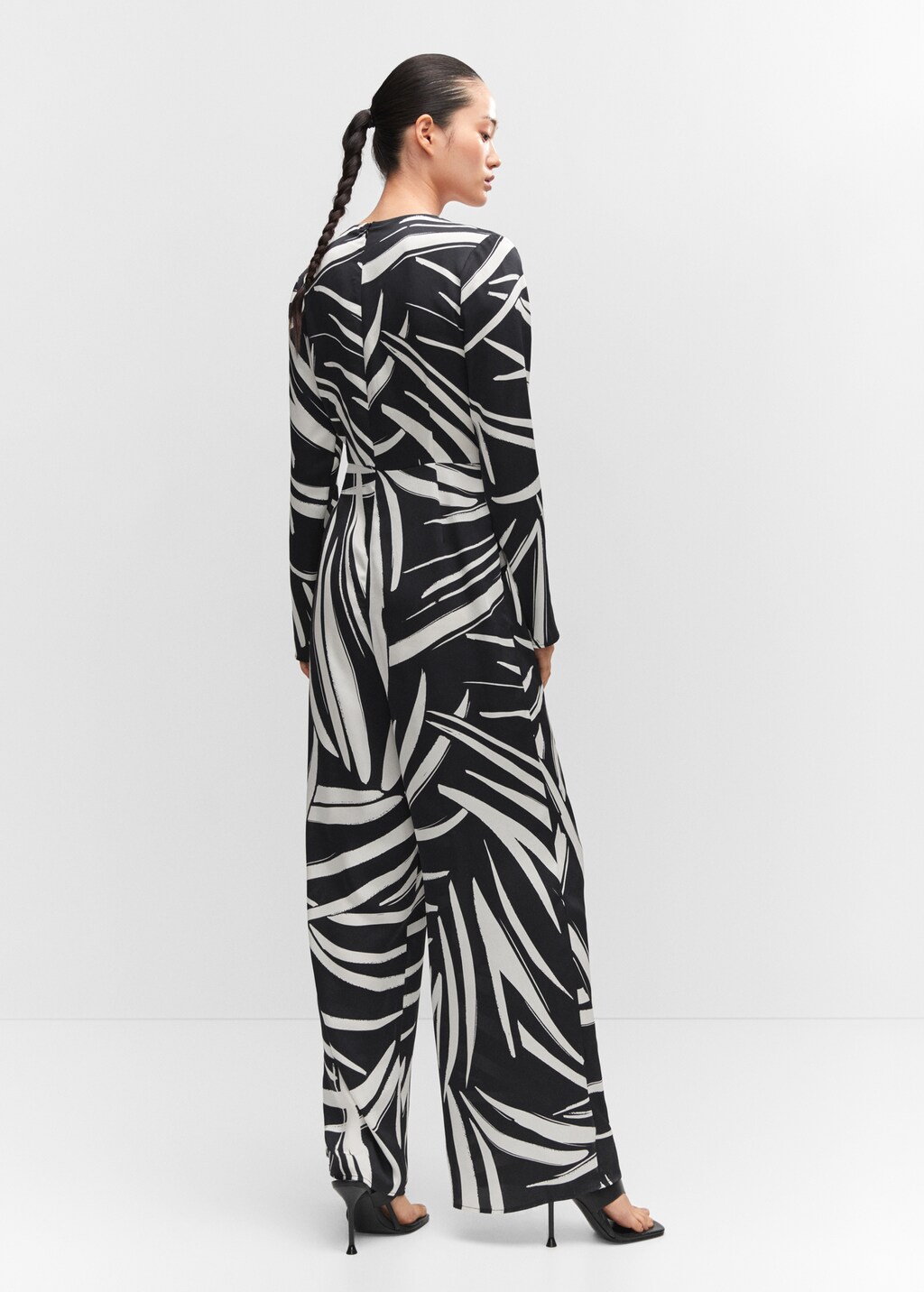 Gekruiste jumpsuit met print - Achterkant van het artikel