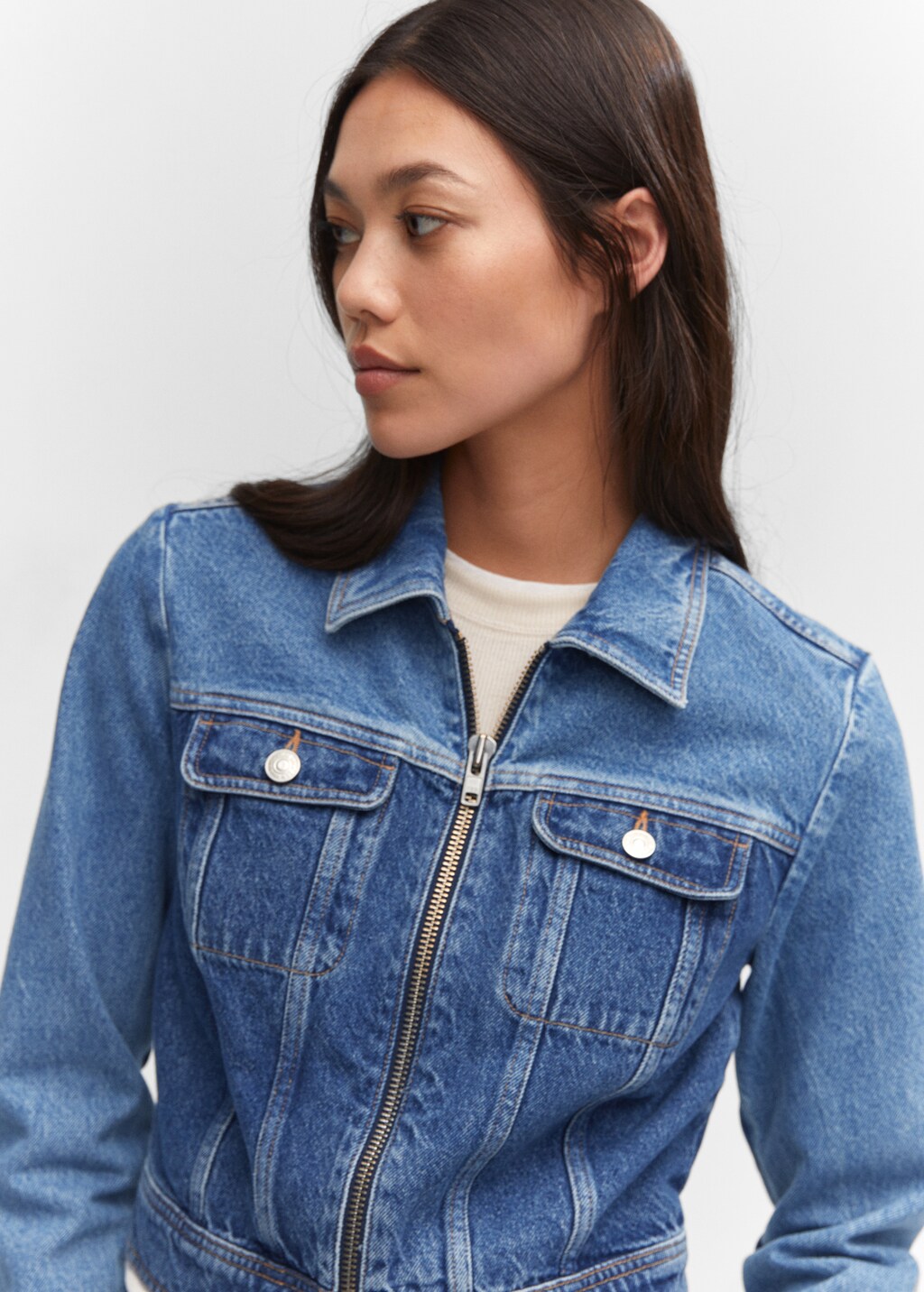 Contrast denim jacket - Details of the article 1