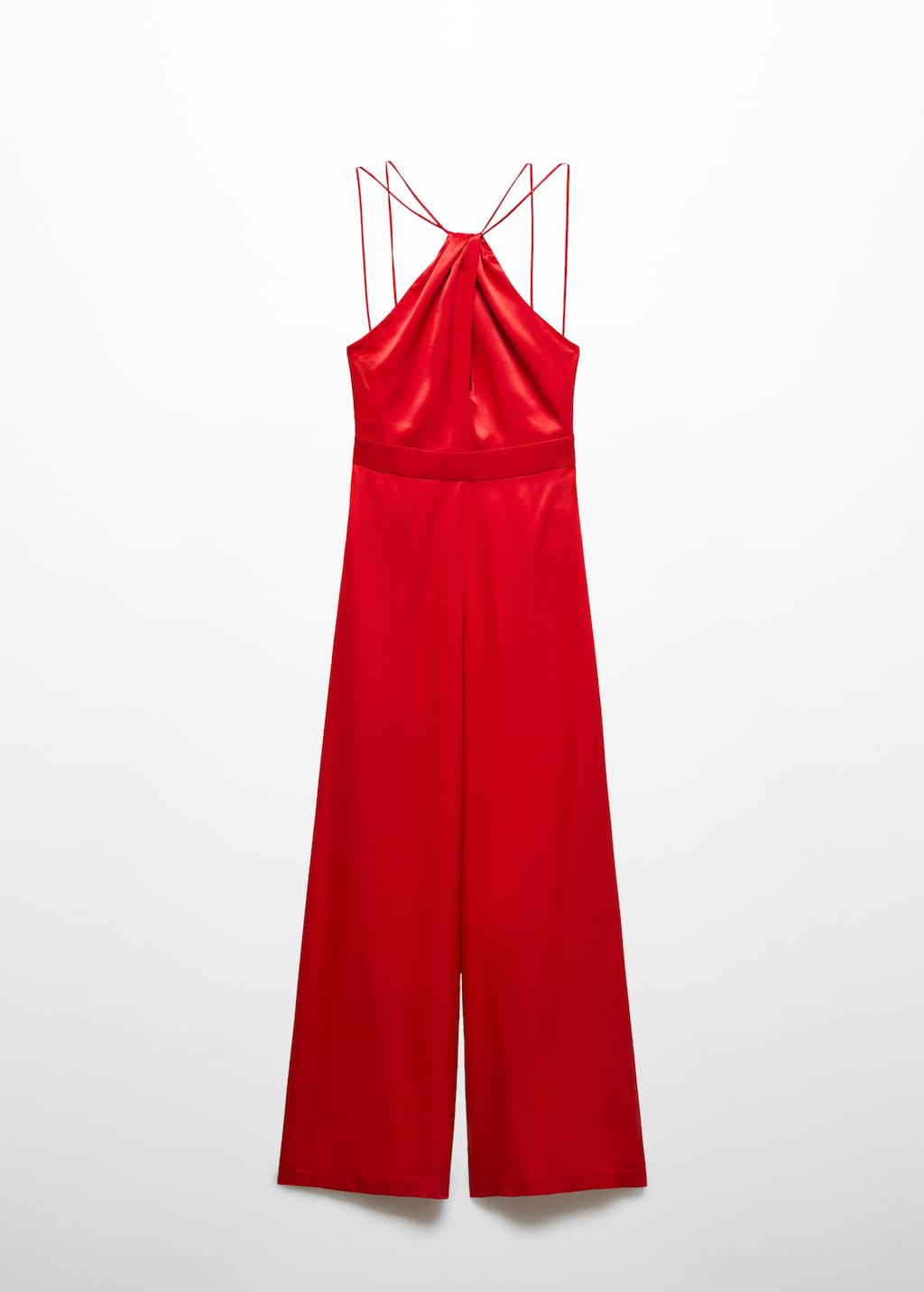 Satin jumpsuit with multi-position straps - Article without model