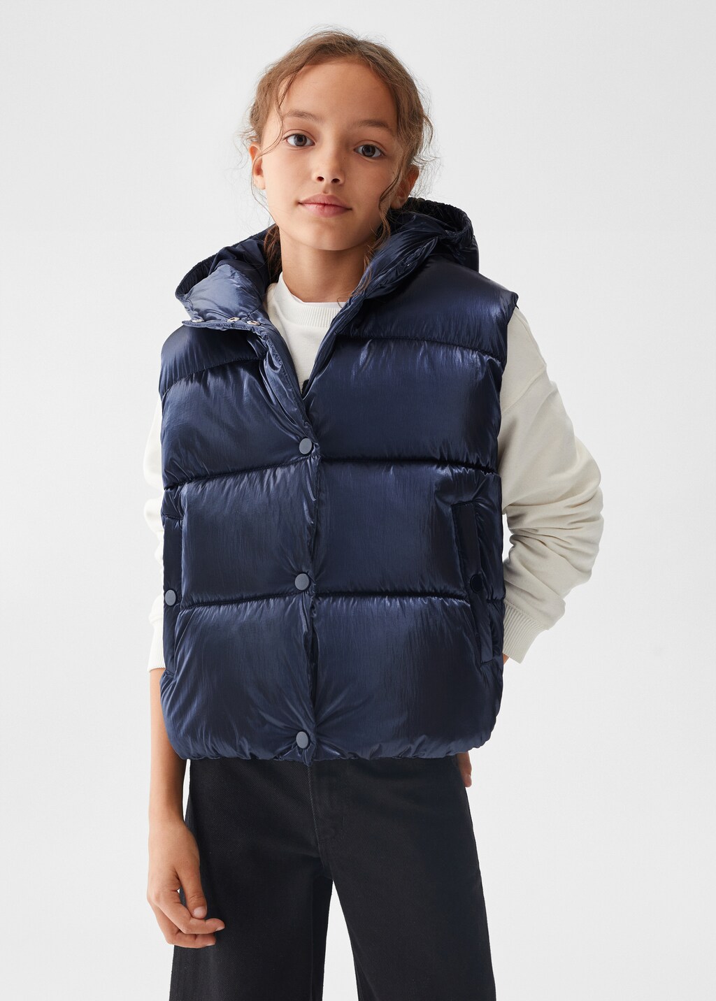 Quilted gilet with hood - Medium plane