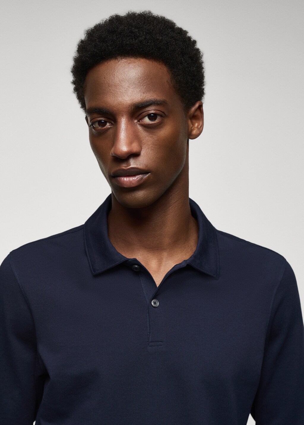 Long sleeves cotton polo - Details of the article 1