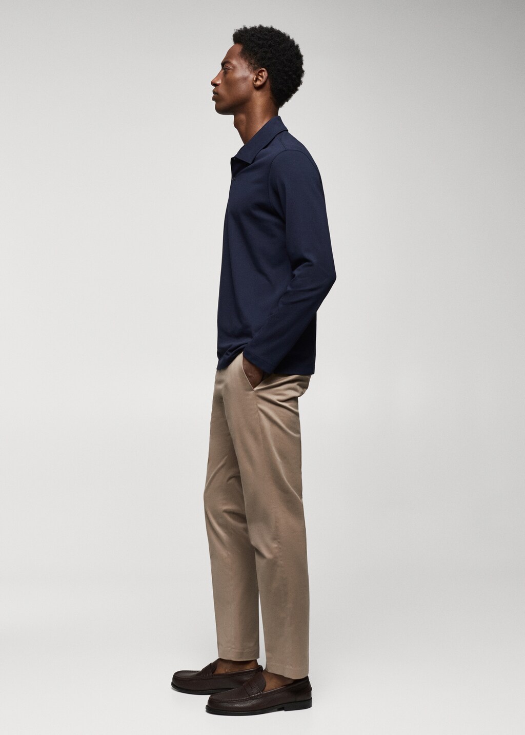 Long sleeves cotton polo - Details of the article 2