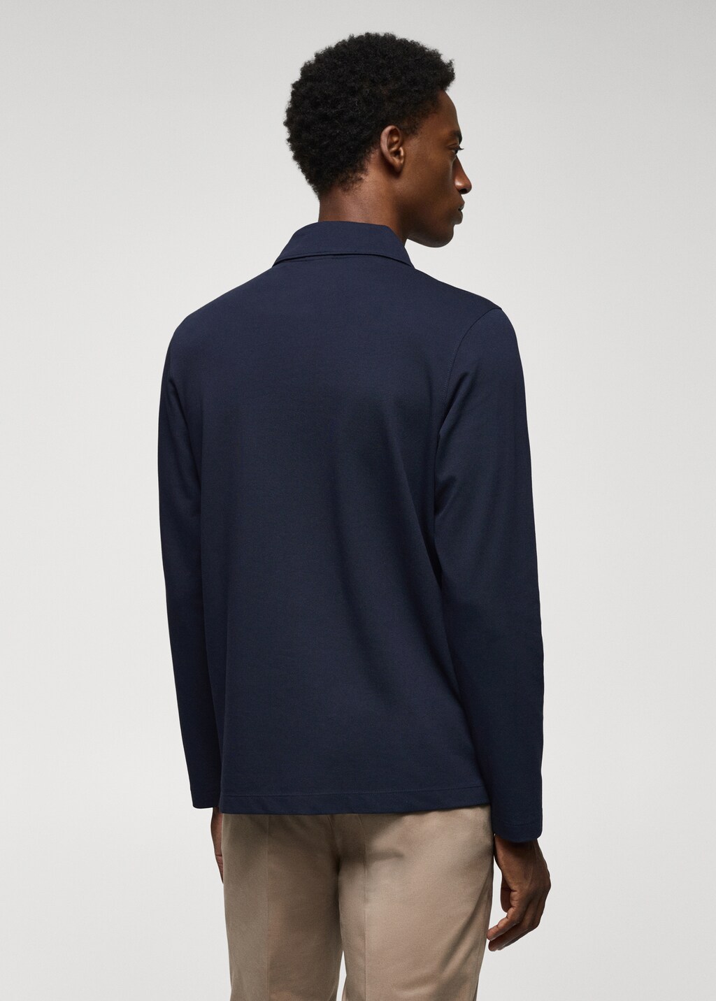 Long sleeves cotton polo - Reverse of the article