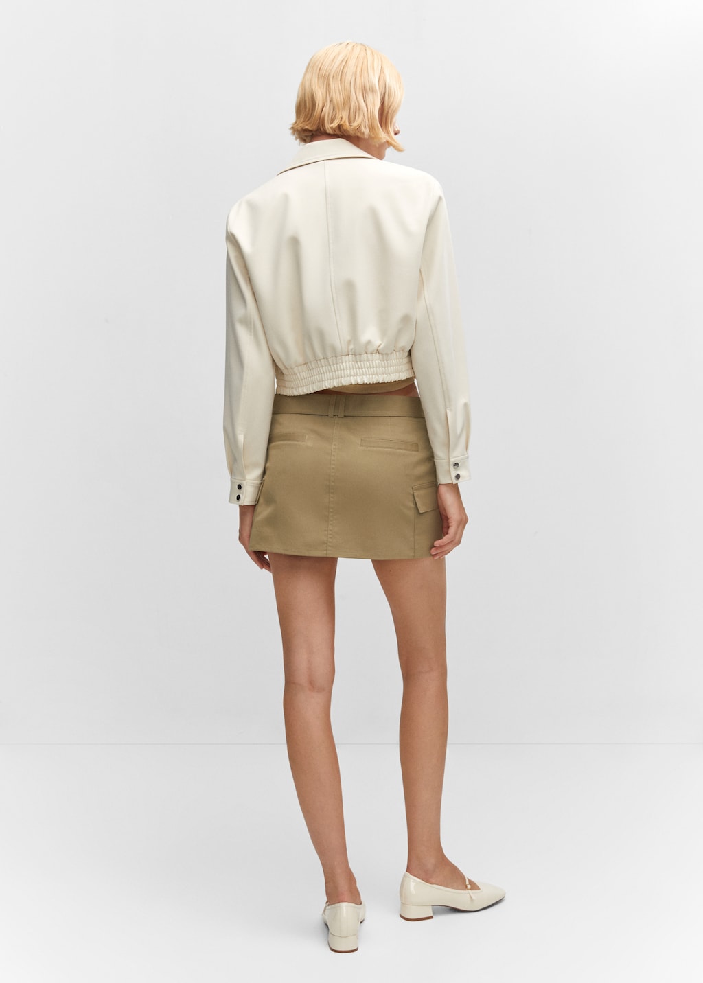 Cargo mini-skirt with belt - Reverse of the article