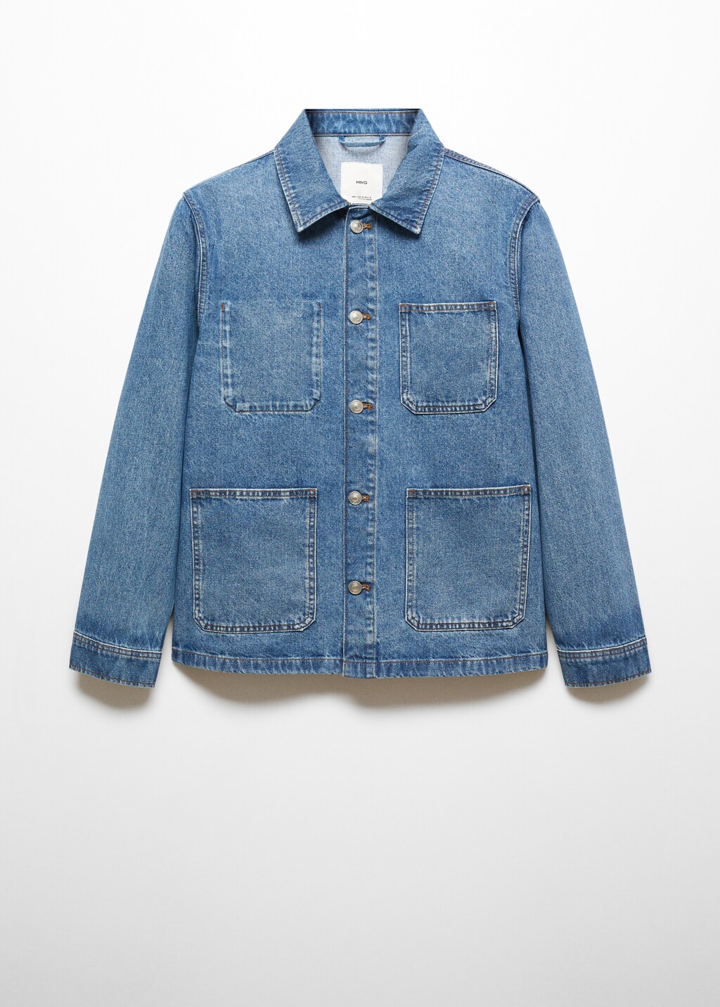 Cotton denim overshirt with pockets - Article without model