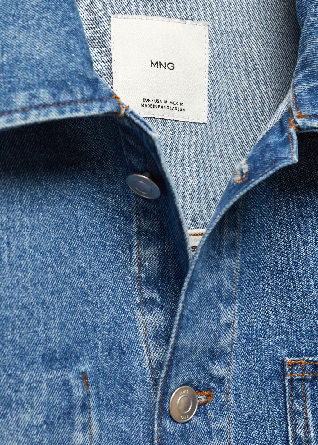 Cotton denim overshirt with pockets - Details of the article 8