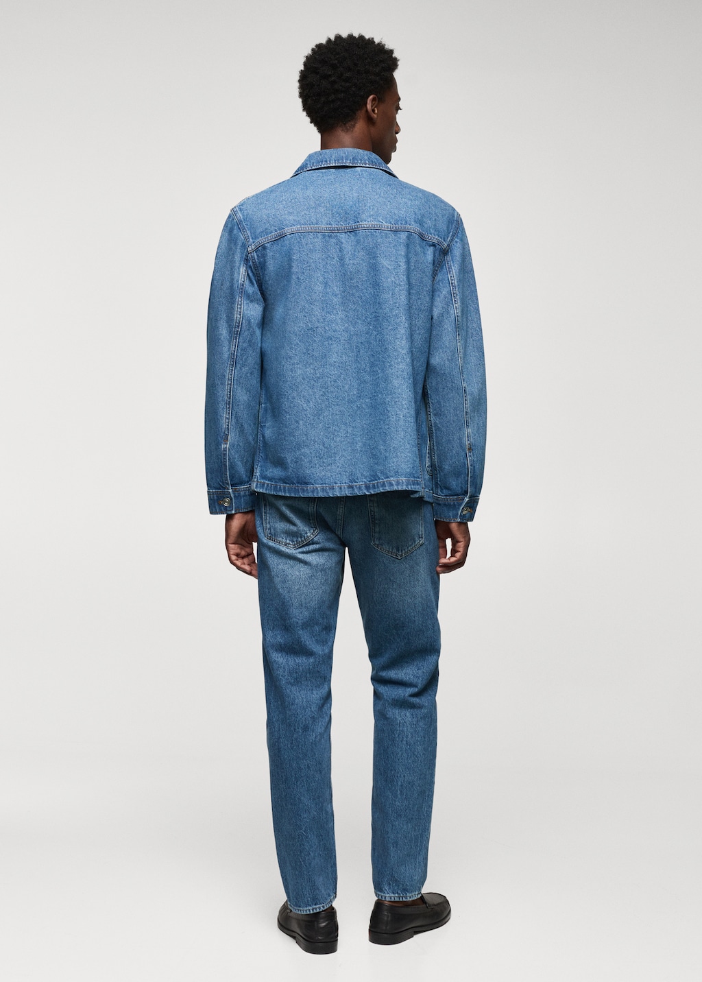 Cotton denim overshirt with pockets - Reverse of the article