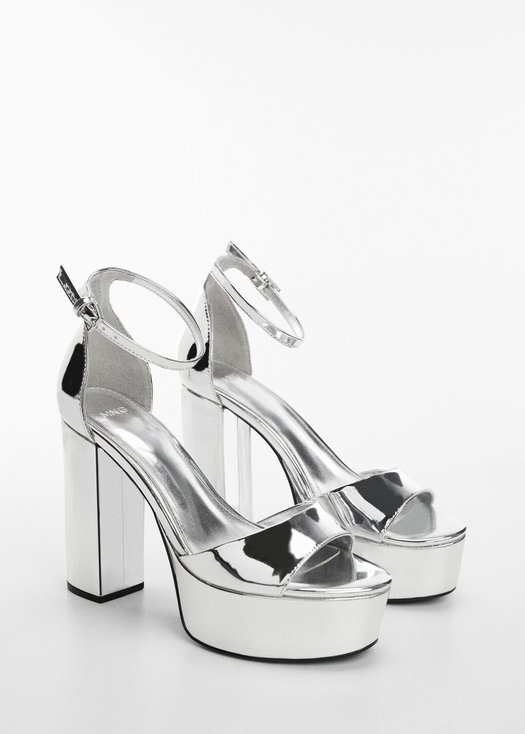 Metallic heel sandals - Medium plane