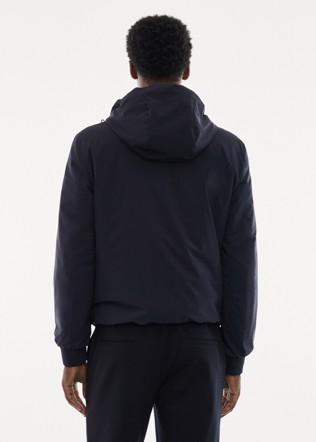 Water-repellent hooded quilted jacket - Reverse of the article