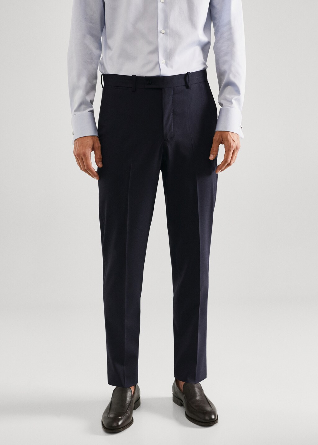 Wool slim-fit suit trousers - Medium plane