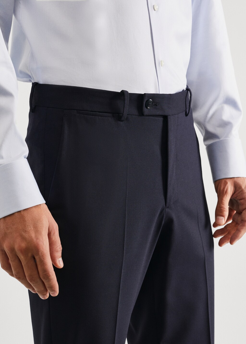 Wool slim-fit suit trousers - Details of the article 1