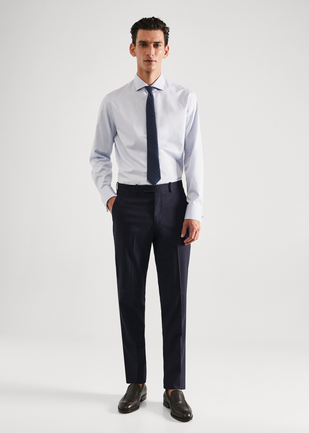 Pantalons vestit llana slim fit - Detall de l'article 4