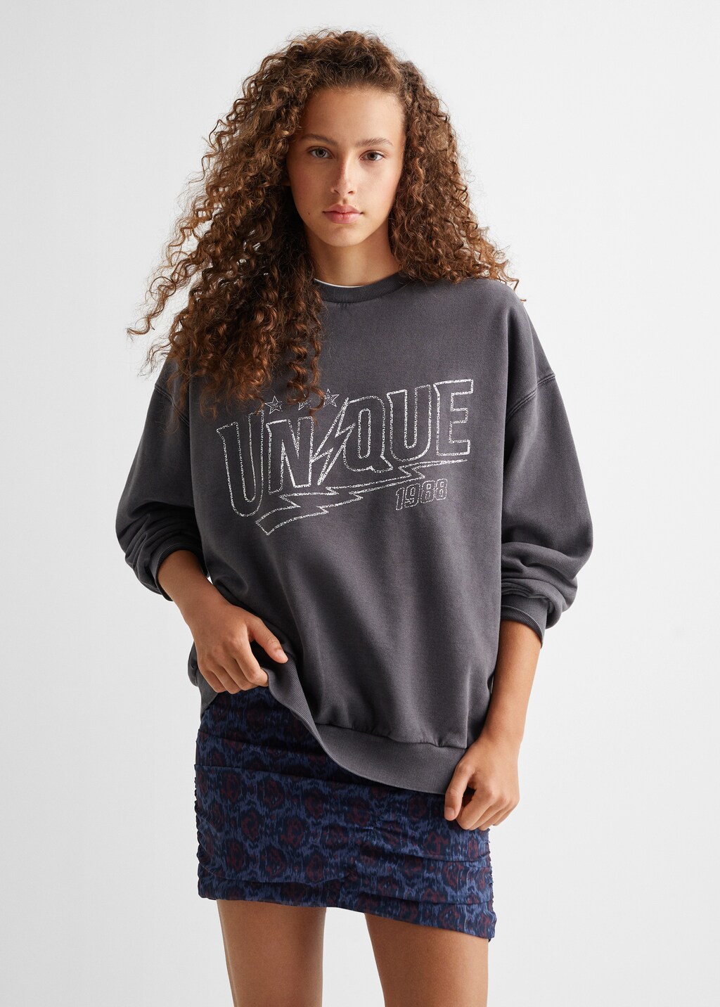 Printed cotton sweatshirt - Medium plane