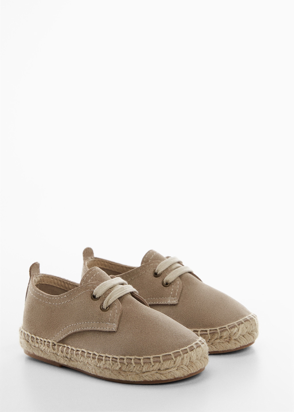 Suède espadrilles met veters - Middenvlak