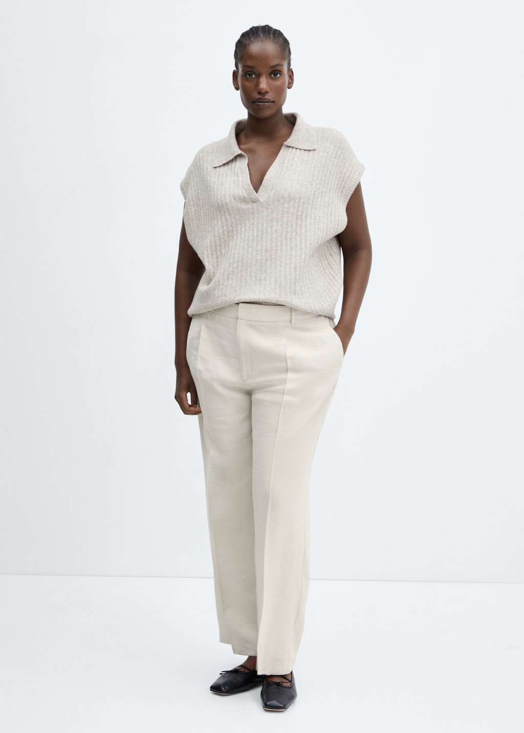 Pleated straight trousers - Details of the article 3