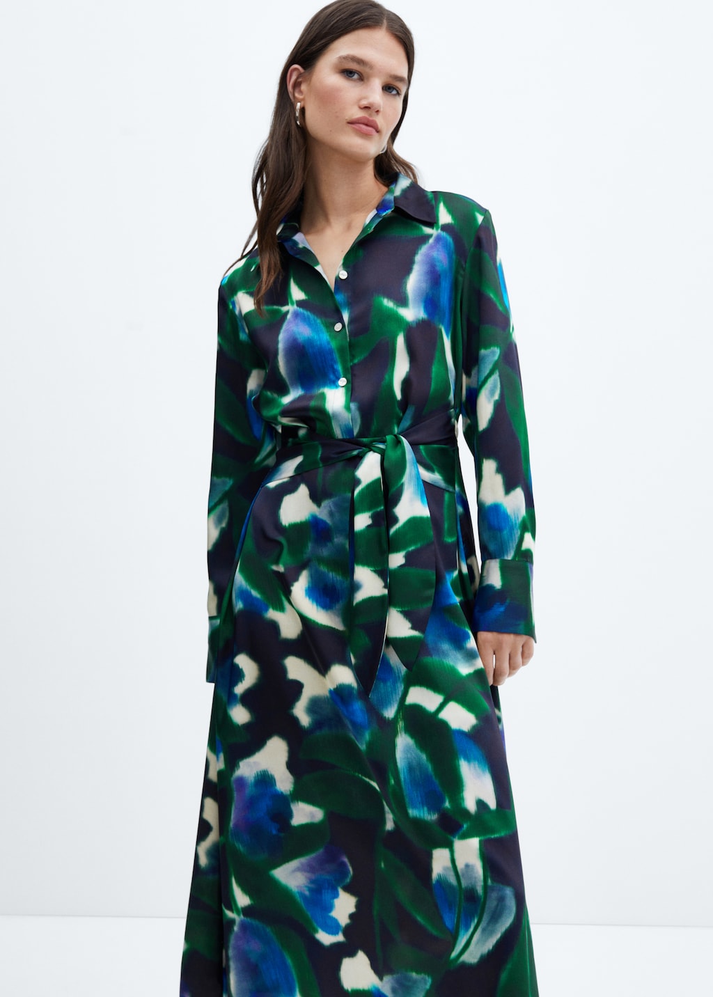 Printed shirt dress - Medium plane