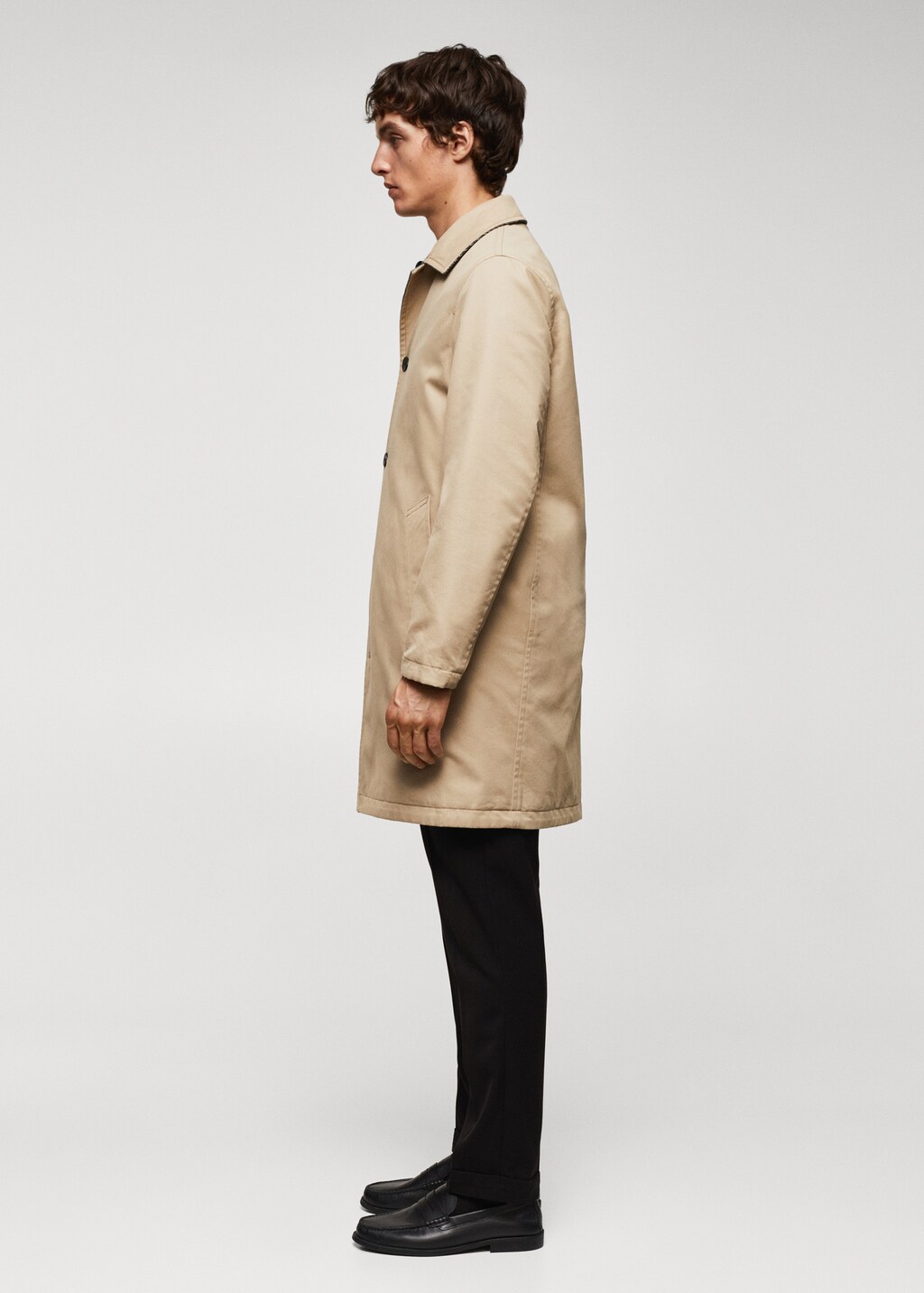 Reversible recycled wool trench coat - Details of the article 2