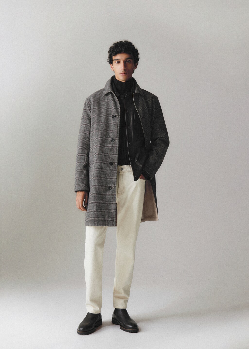 Reversible recycled wool trench coat - Details of the article 5