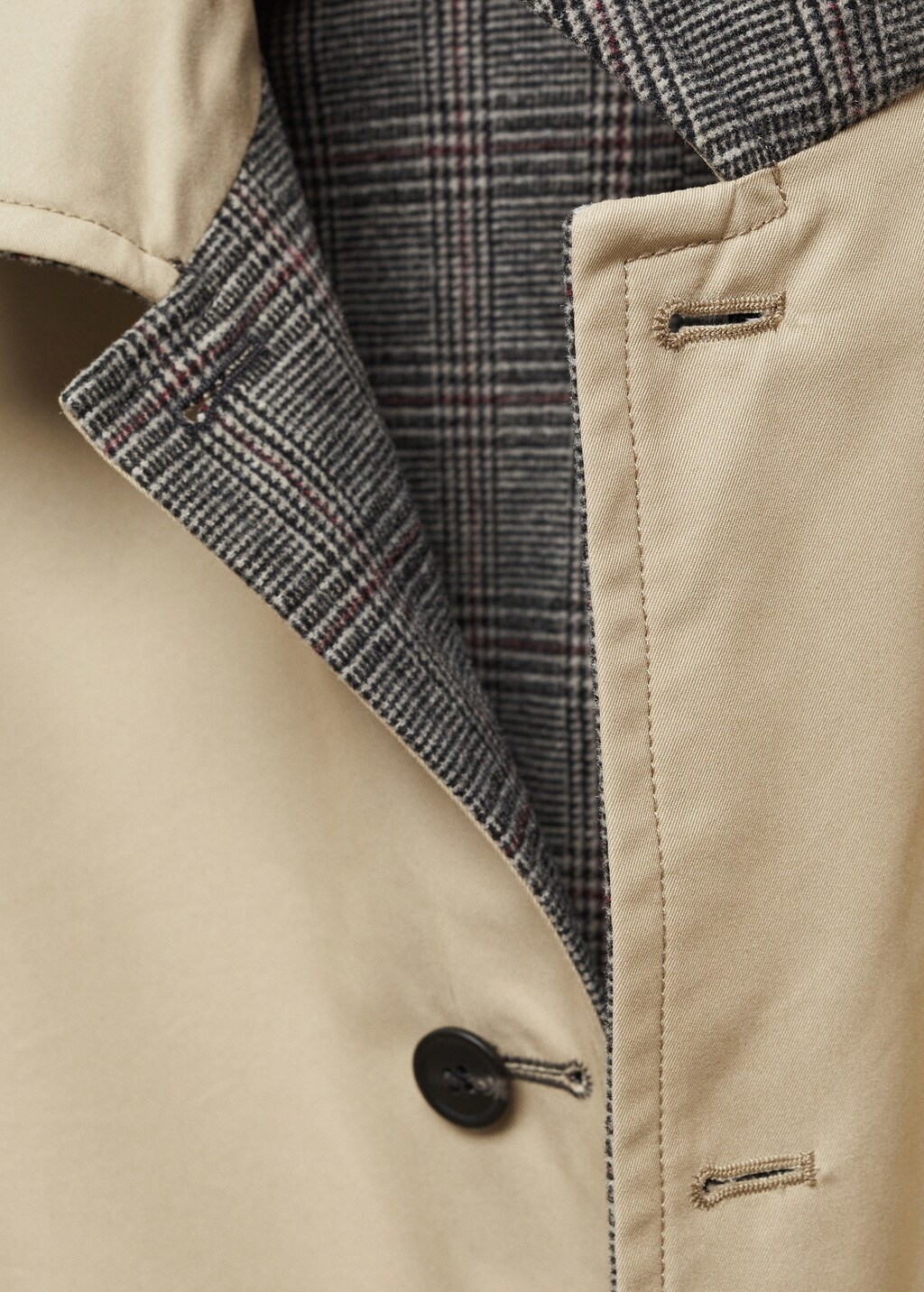 Reversible recycled wool trench coat - Details of the article 8