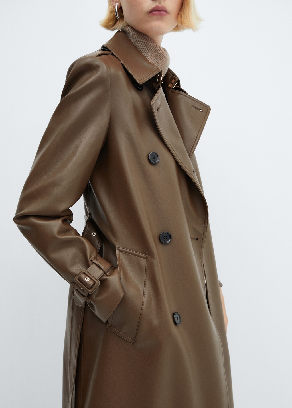 Leather-effect trench coat - Details of the article 6