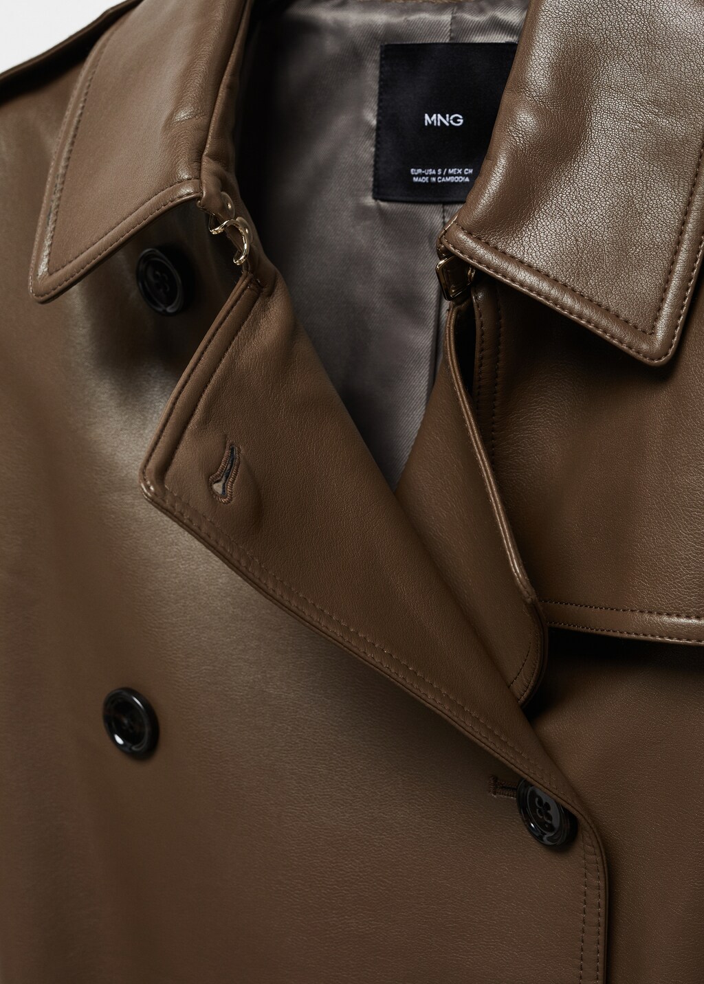 Leather-effect trench coat - Details of the article 8