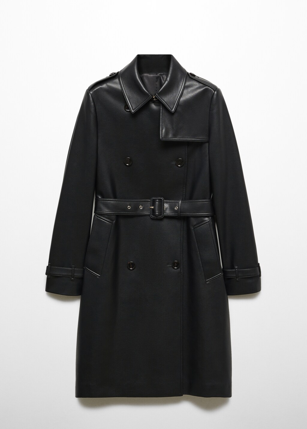 Leather-effect trench coat - Article without model