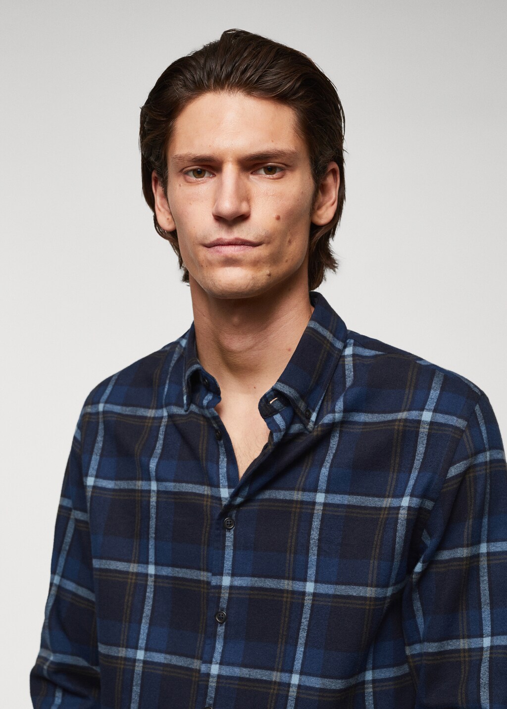 Regular fit checked flannel shirt - Details of the article 1