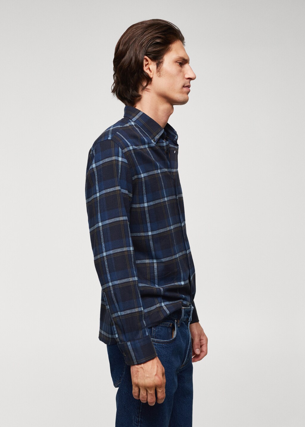 Regular fit checked flannel shirt - Details of the article 2