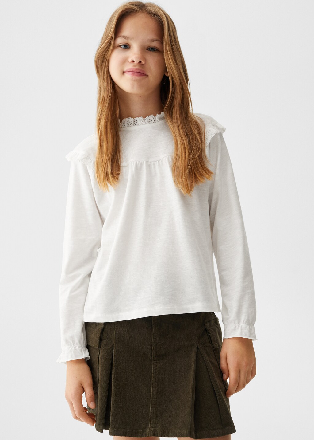 Long -sleeved t-shirt with ruffles - Medium plane