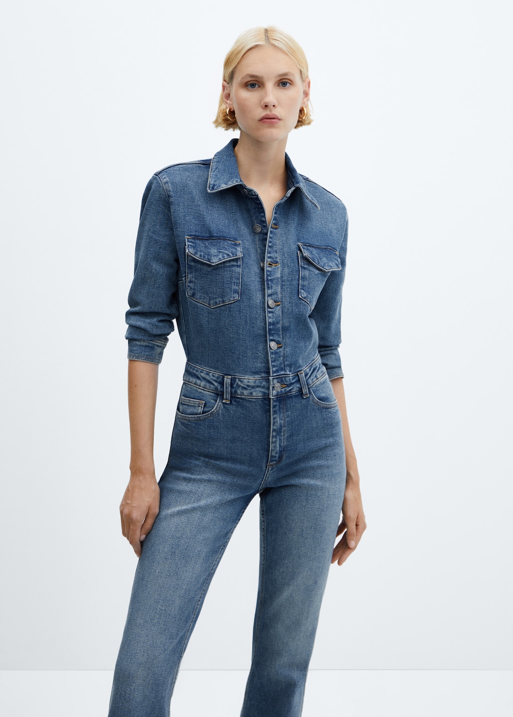 Long denim jumpsuit - Medium plane