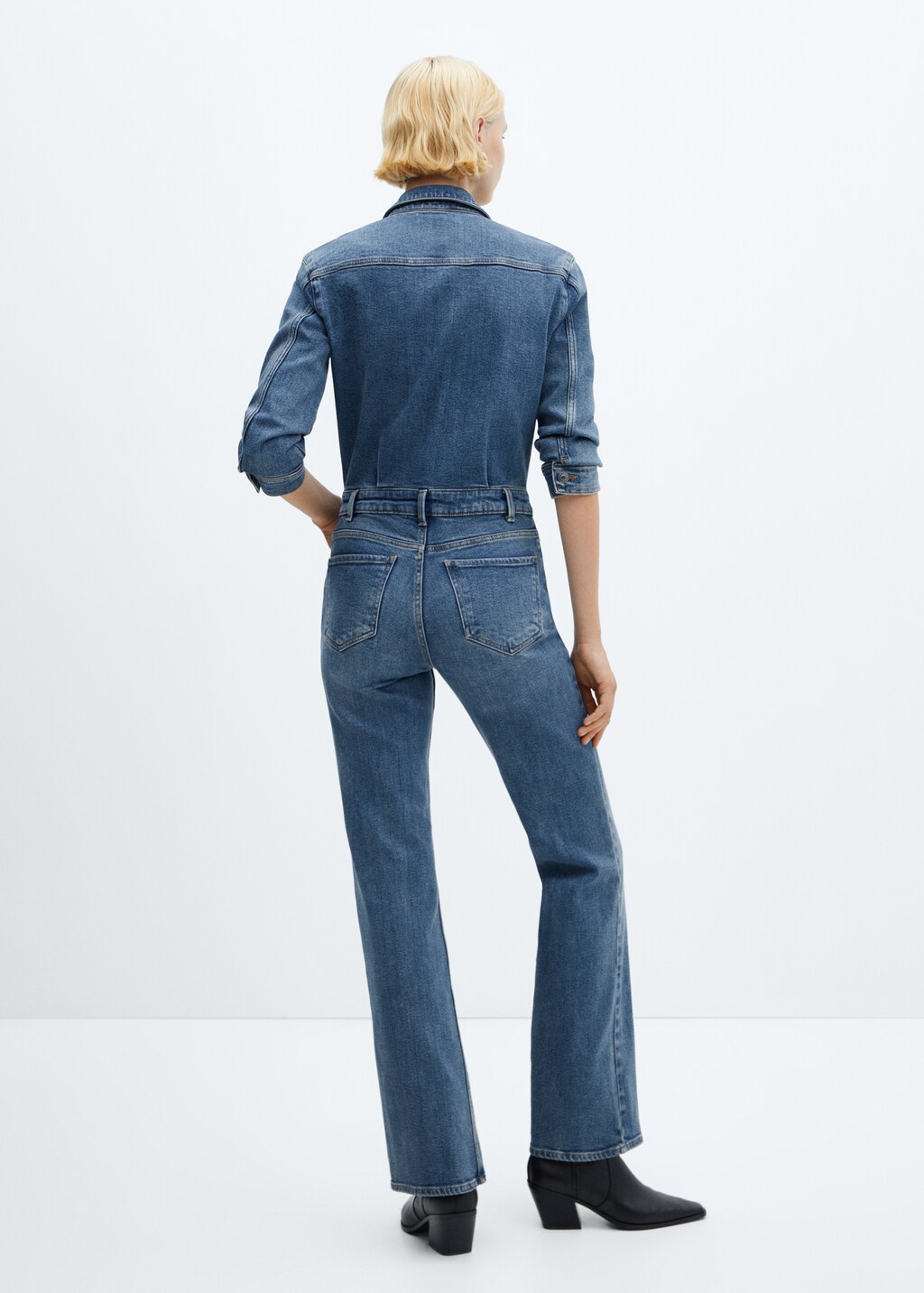 Lange denim jumpsuit - Achterkant van het artikel