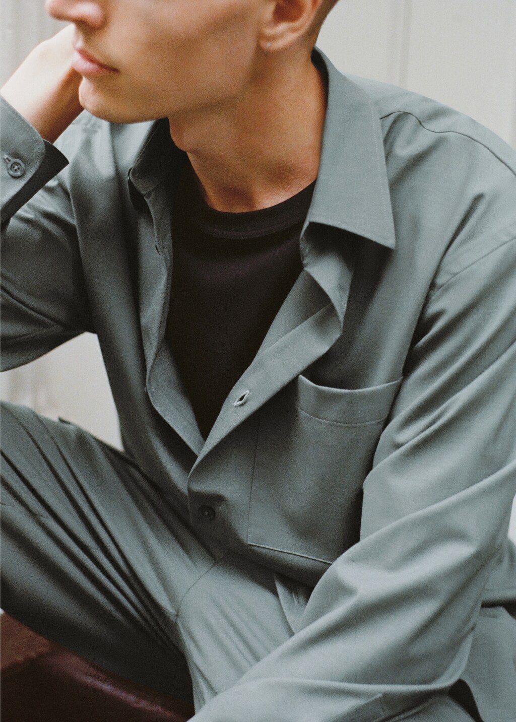 Oversized wool-blend overshirt - Details of the article 5