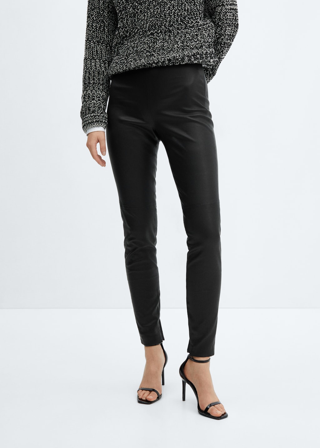 Leather leggings with zip Women MANGO OUTLET Netherlands