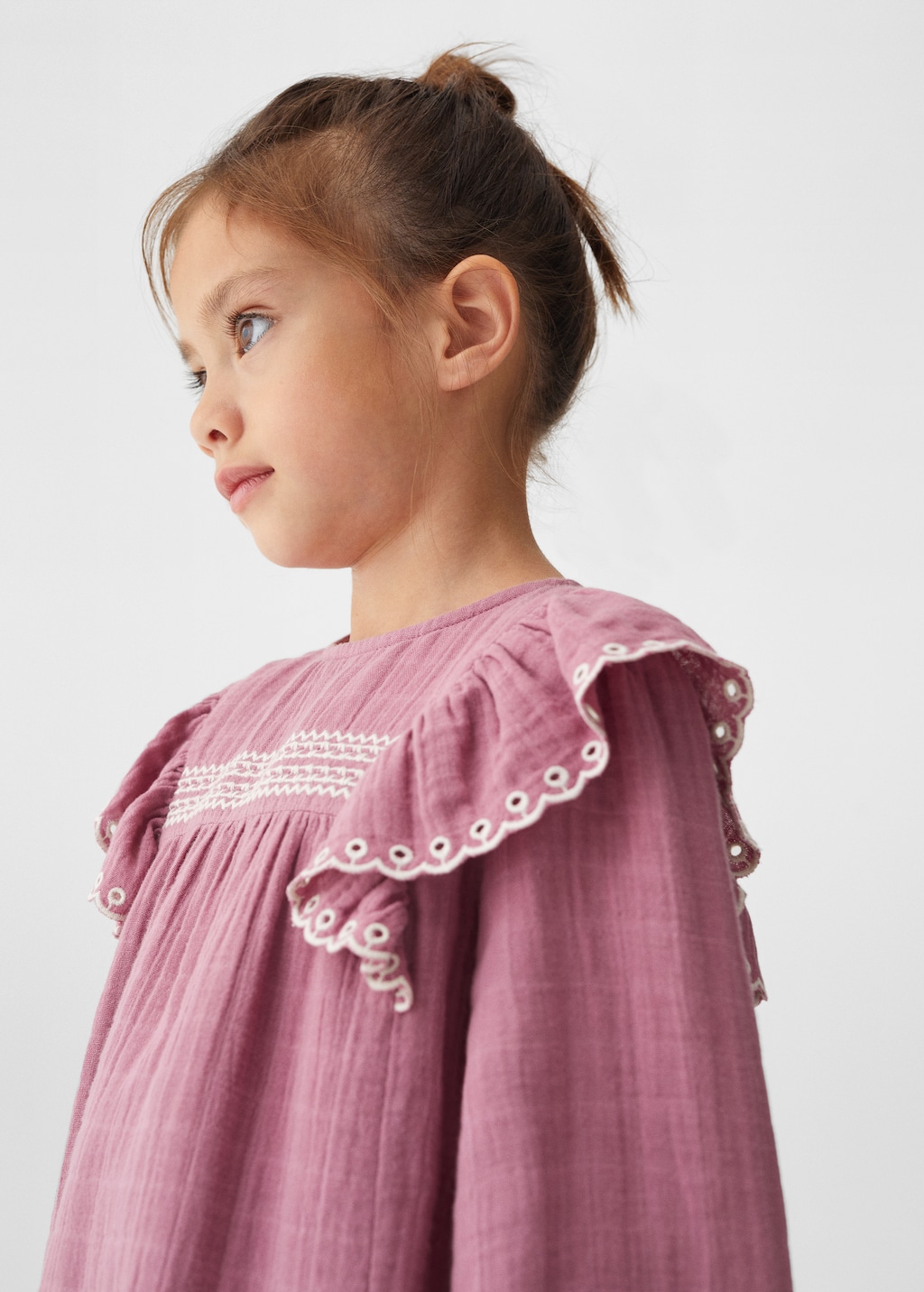 Frills embroidered dress - Details of the article 1