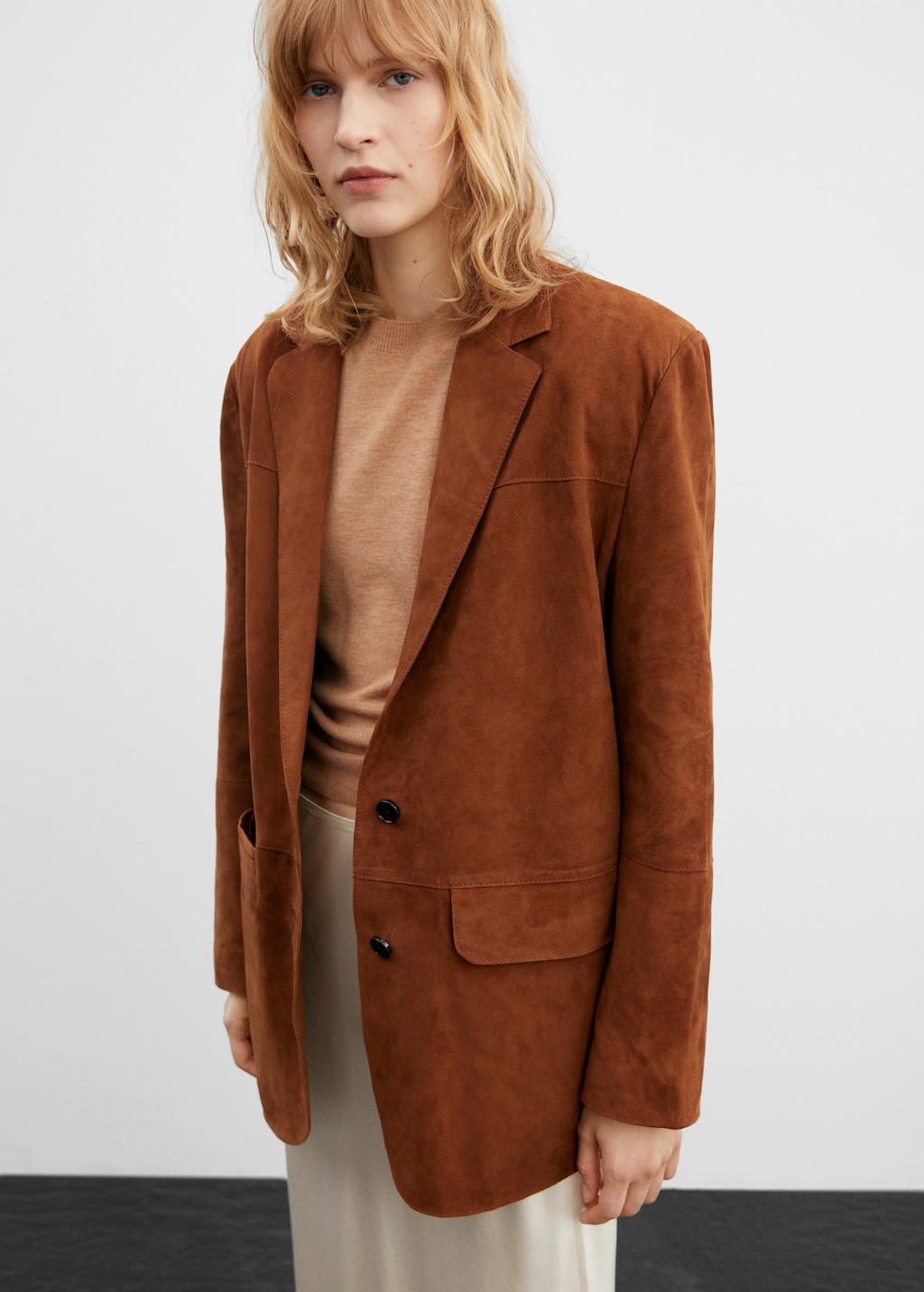 Oversized suede blazer - Medium plane