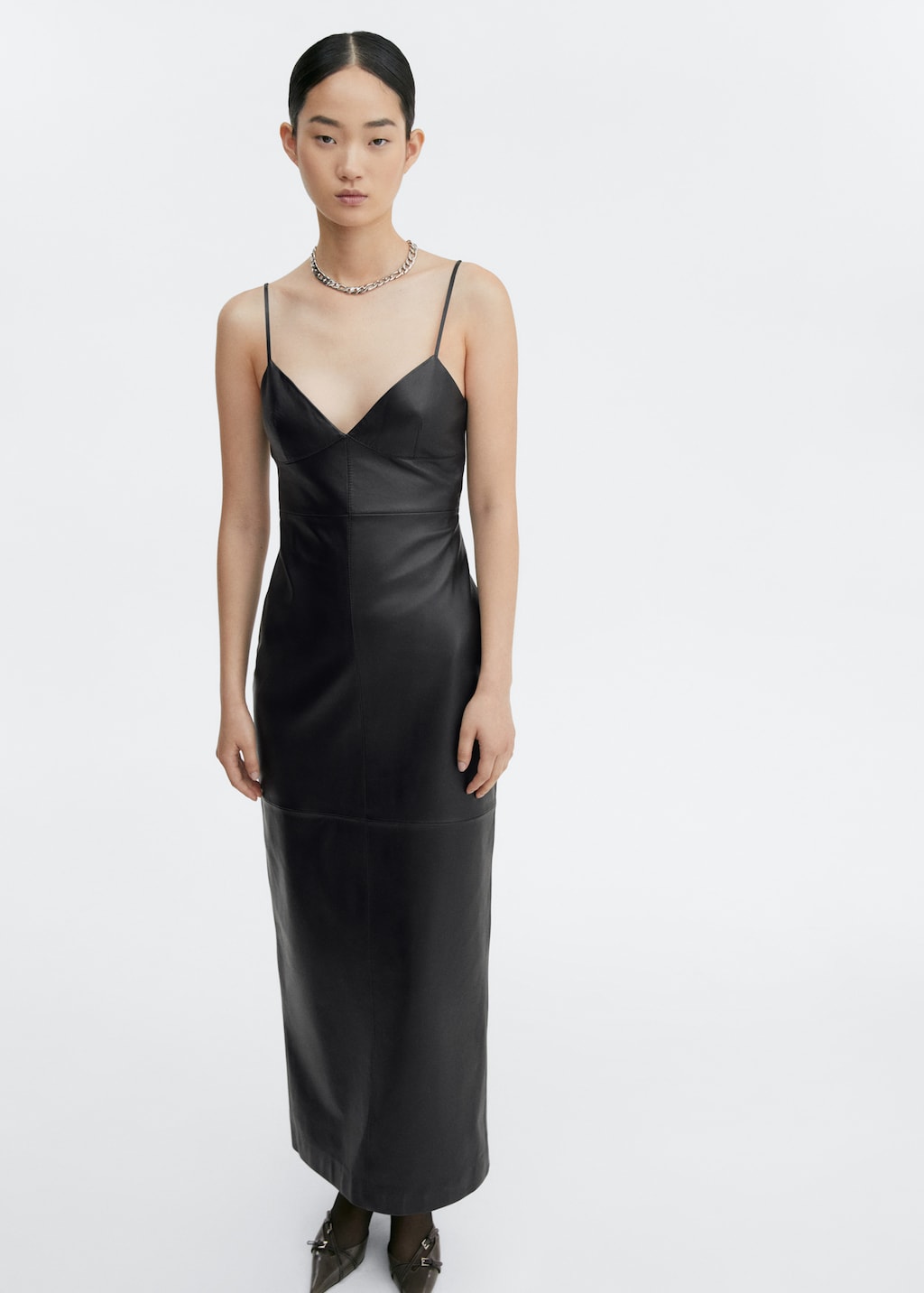 Leather dress with straps - Medium plane