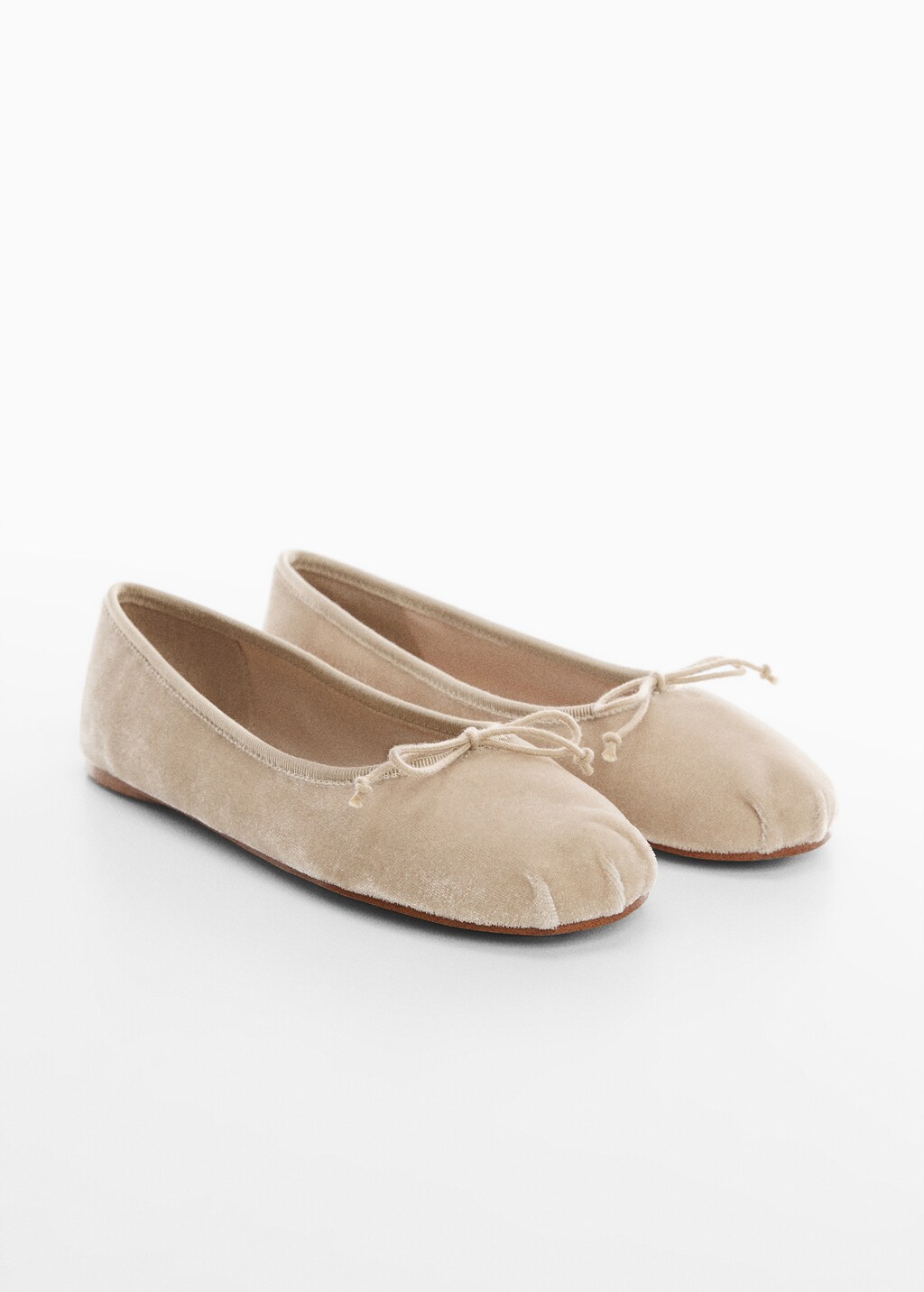 Ballet flats with velvet bow - Medium plane