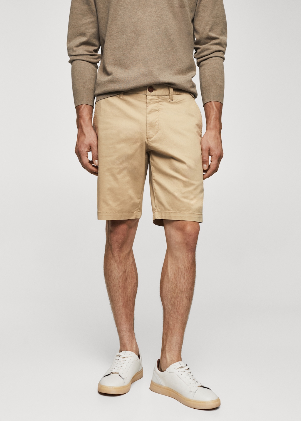 Slim-fit chino cotton bermuda shorts - Medium plane