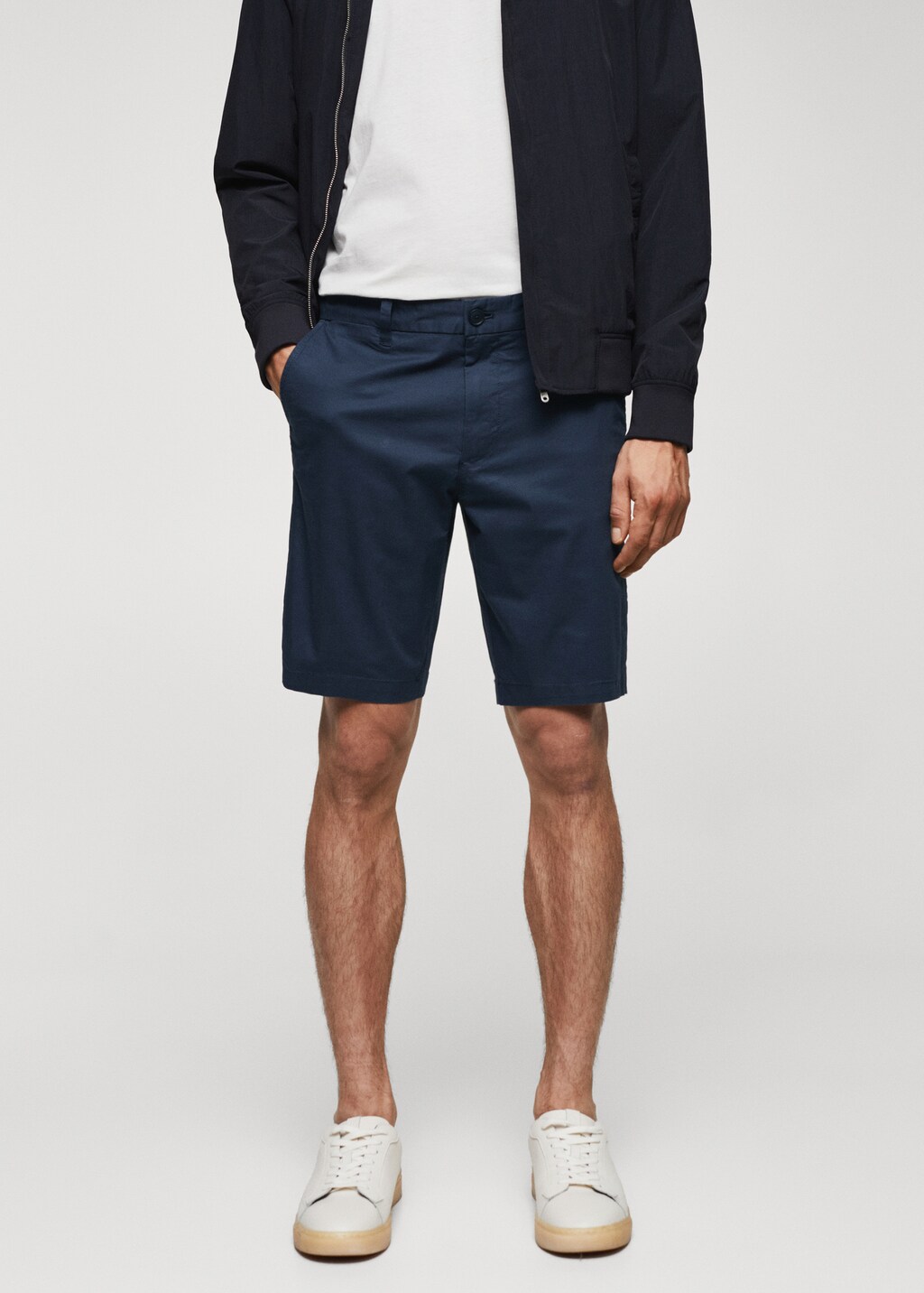 Slim-fit chino cotton bermuda shorts - Medium plane