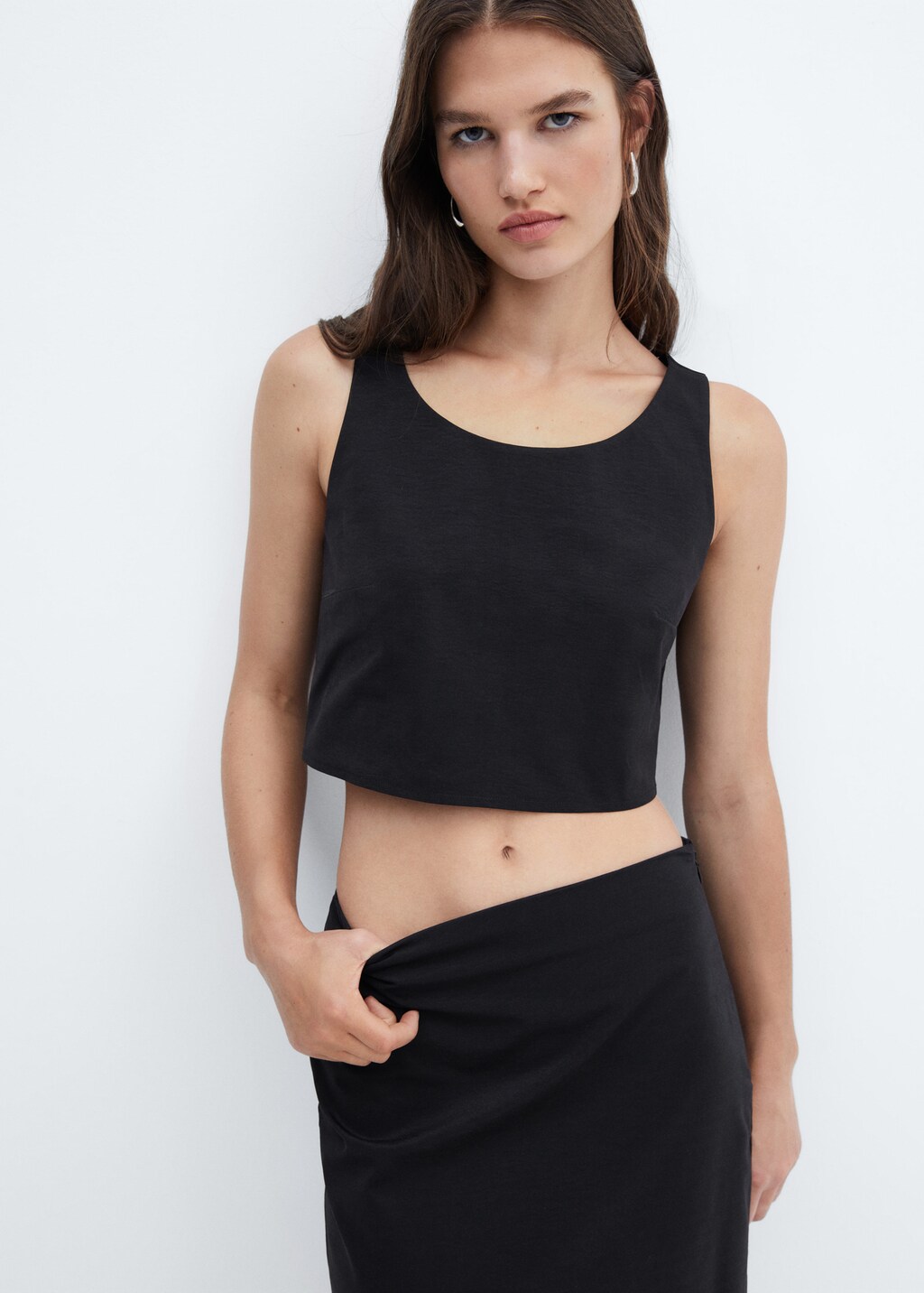 Crop top with wide straps - Medium plane