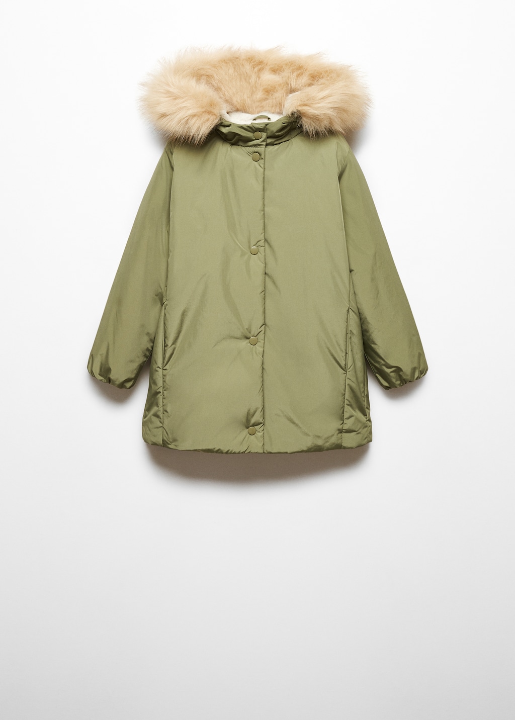 Anorak with shearling-effect hood - Article without model