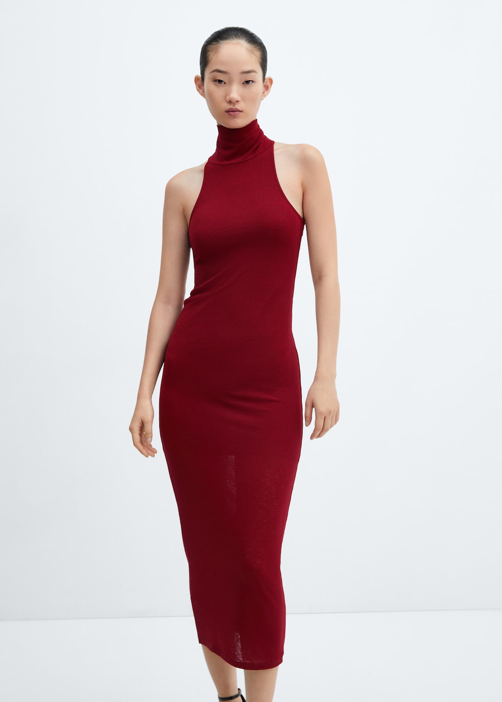 Turtleneck midi-dress - Medium plane