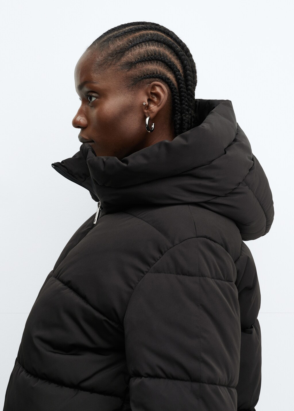 Hood quilted coat - Details of the article 4