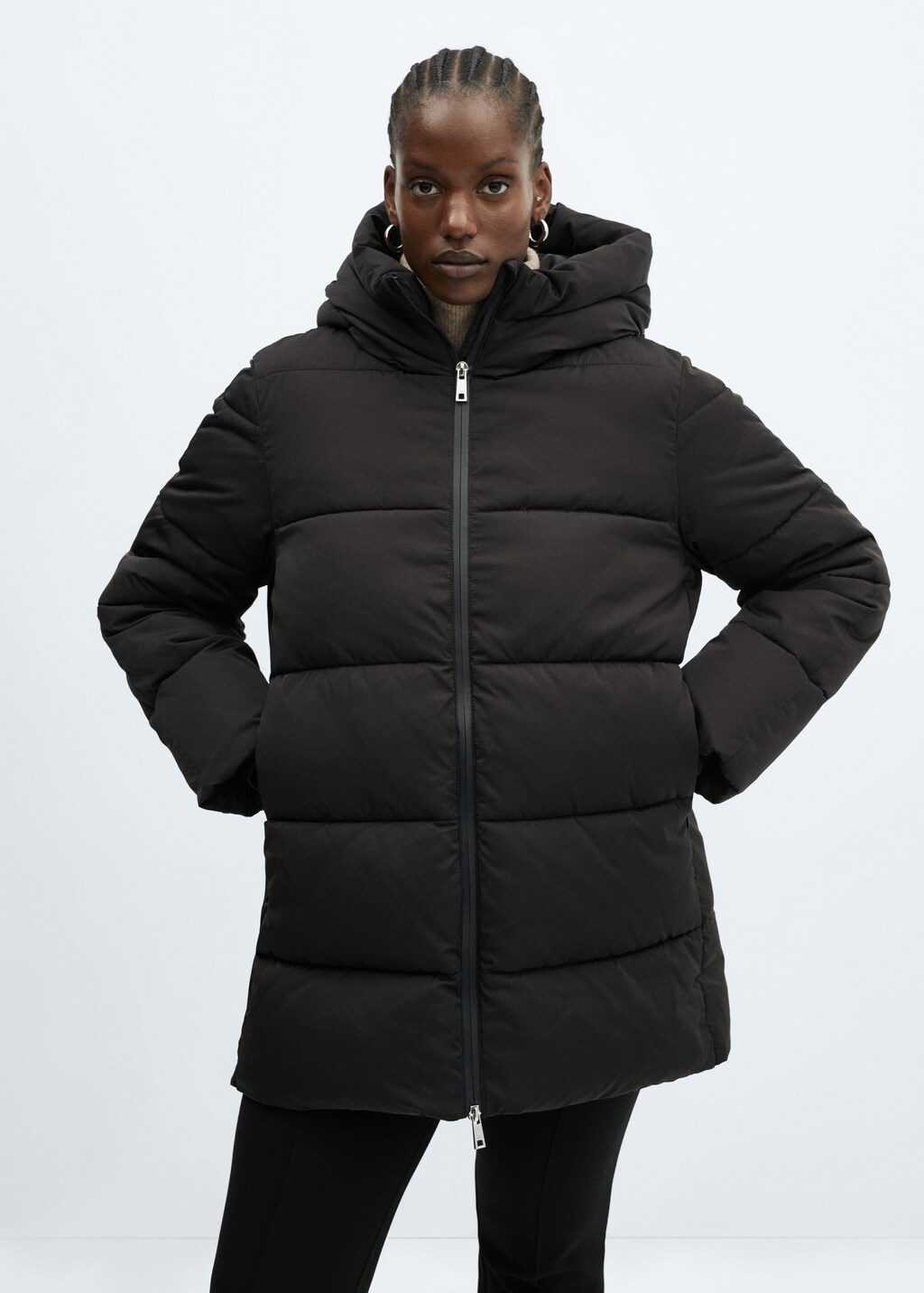 Hood quilted coat - Details of the article 5