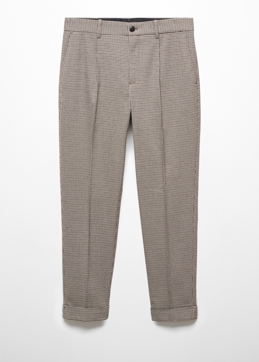 Micro-houndstooth wool-blend slim-fit trousers - Article without model