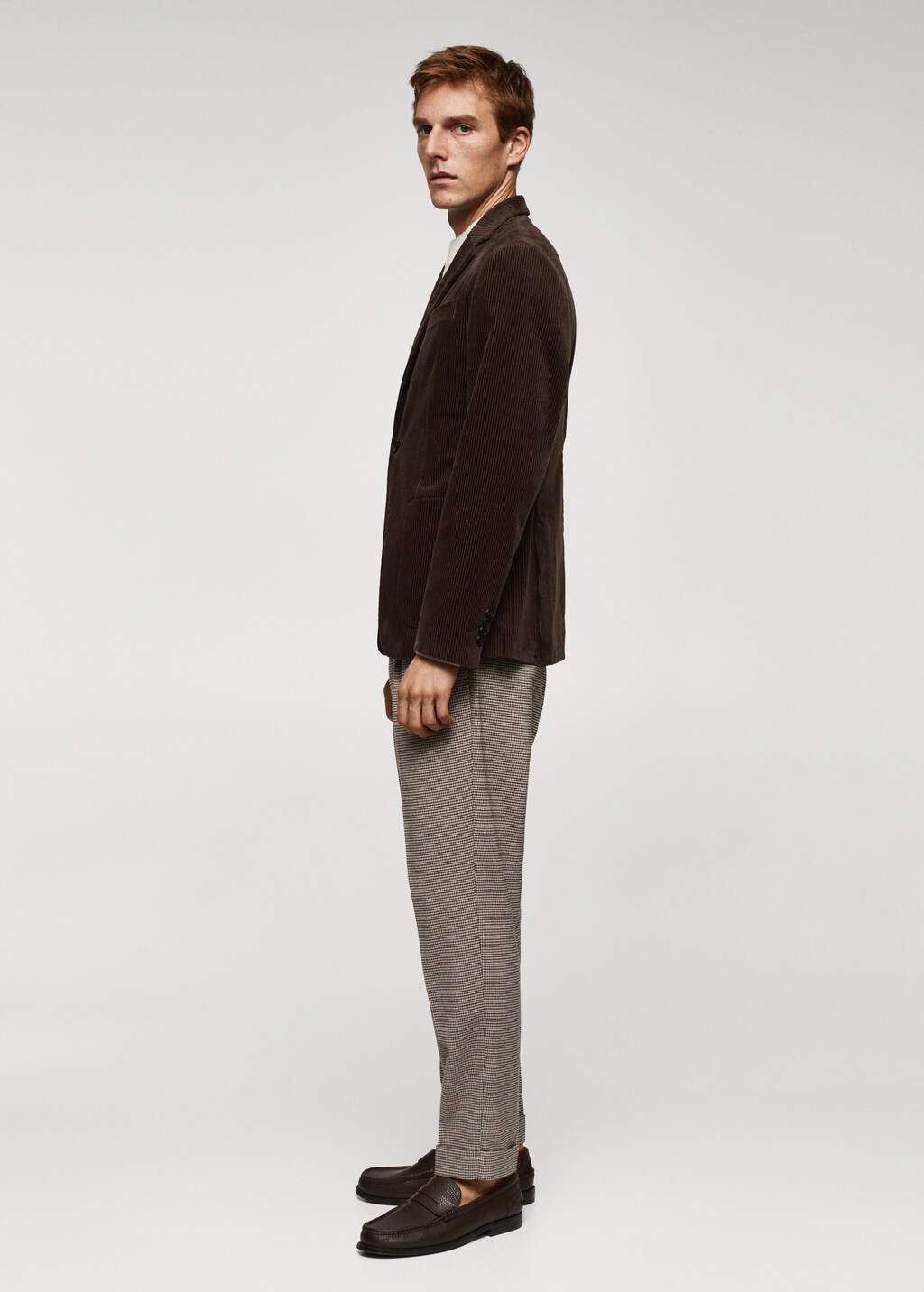 Micro-houndstooth wool-blend slim-fit trousers - Details of the article 2