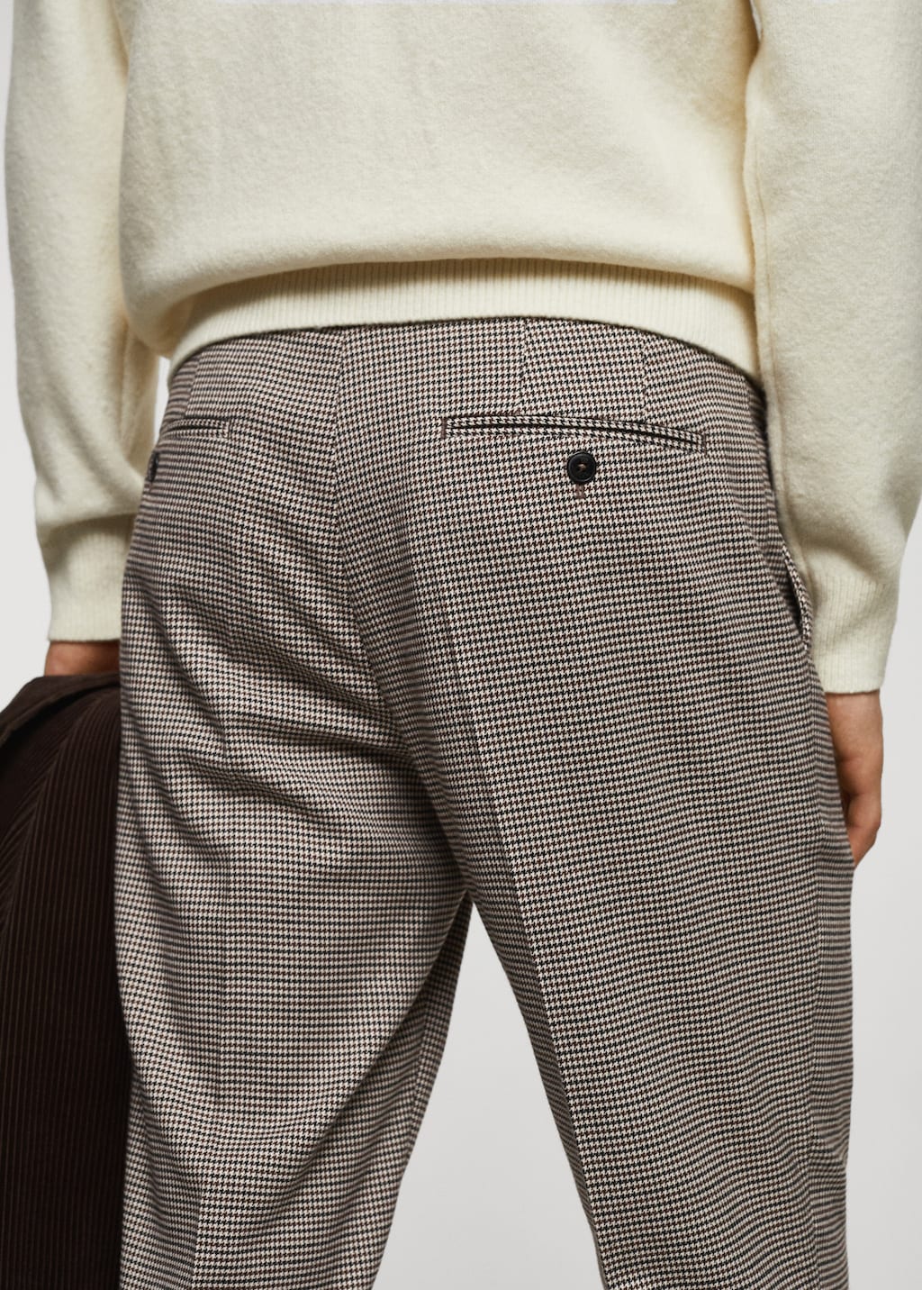 Micro-houndstooth wool-blend slim-fit trousers - Details of the article 4