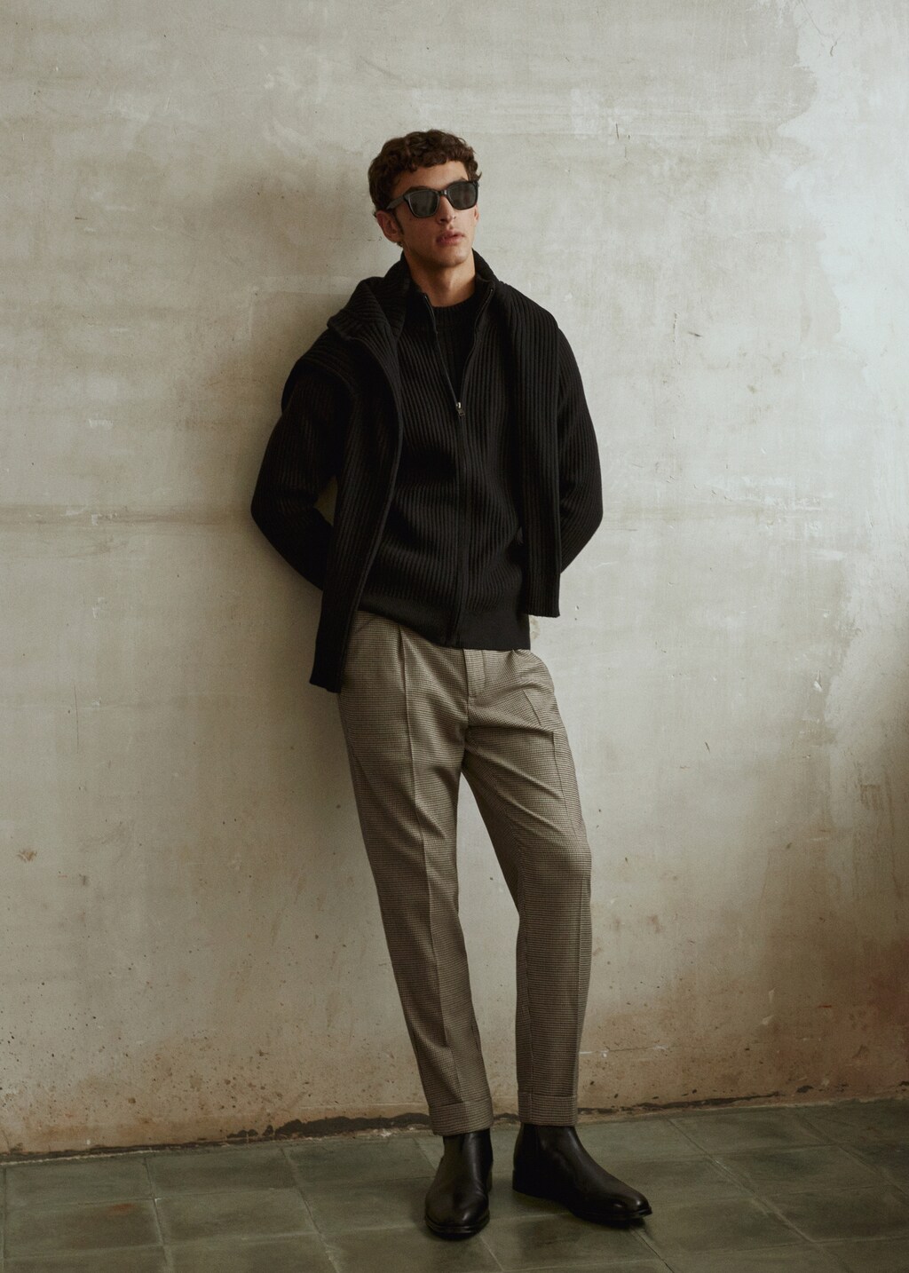 Micro-houndstooth wool-blend slim-fit trousers - Details of the article 5