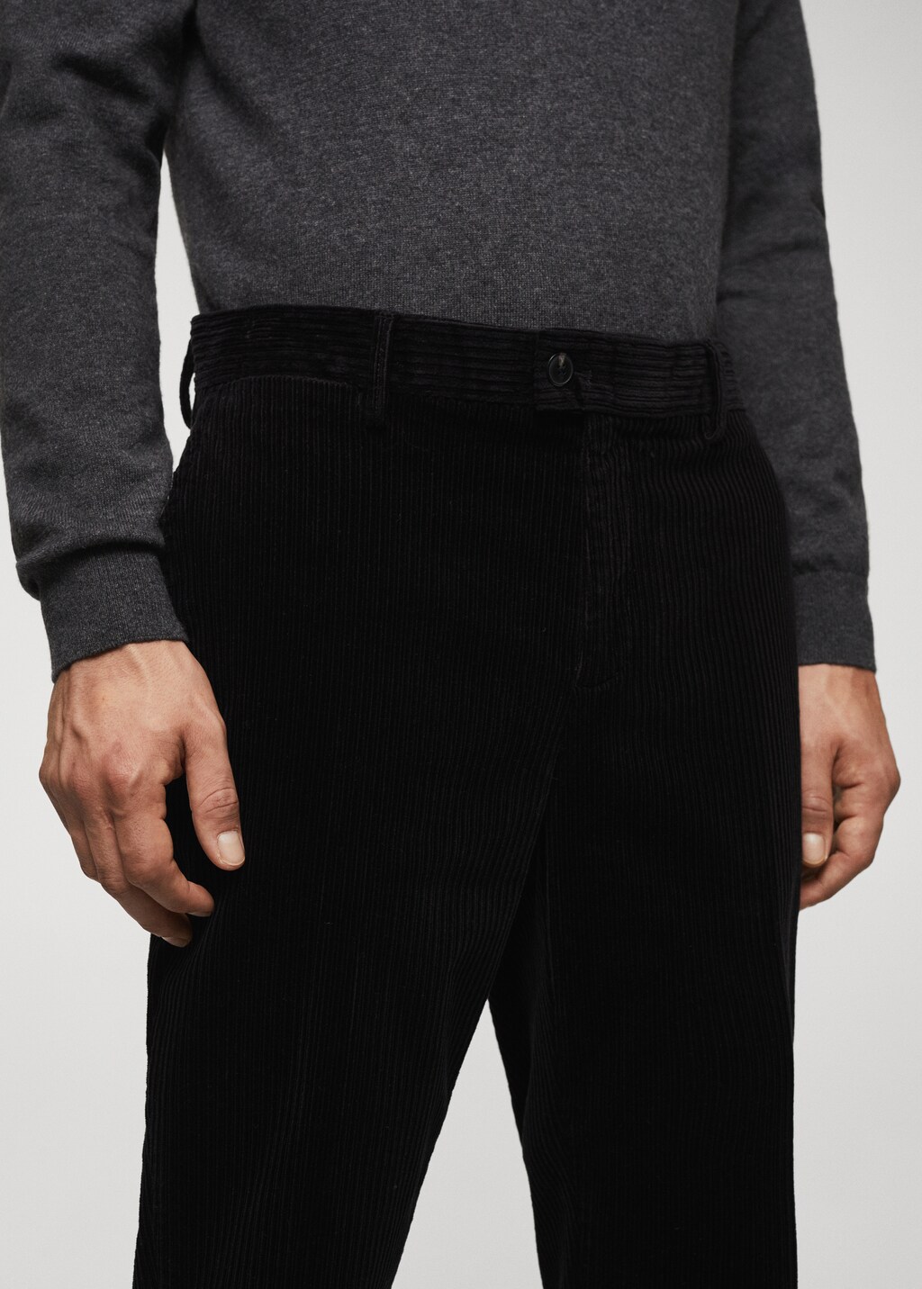 Slim fit corduroy trousers - Details of the article 1